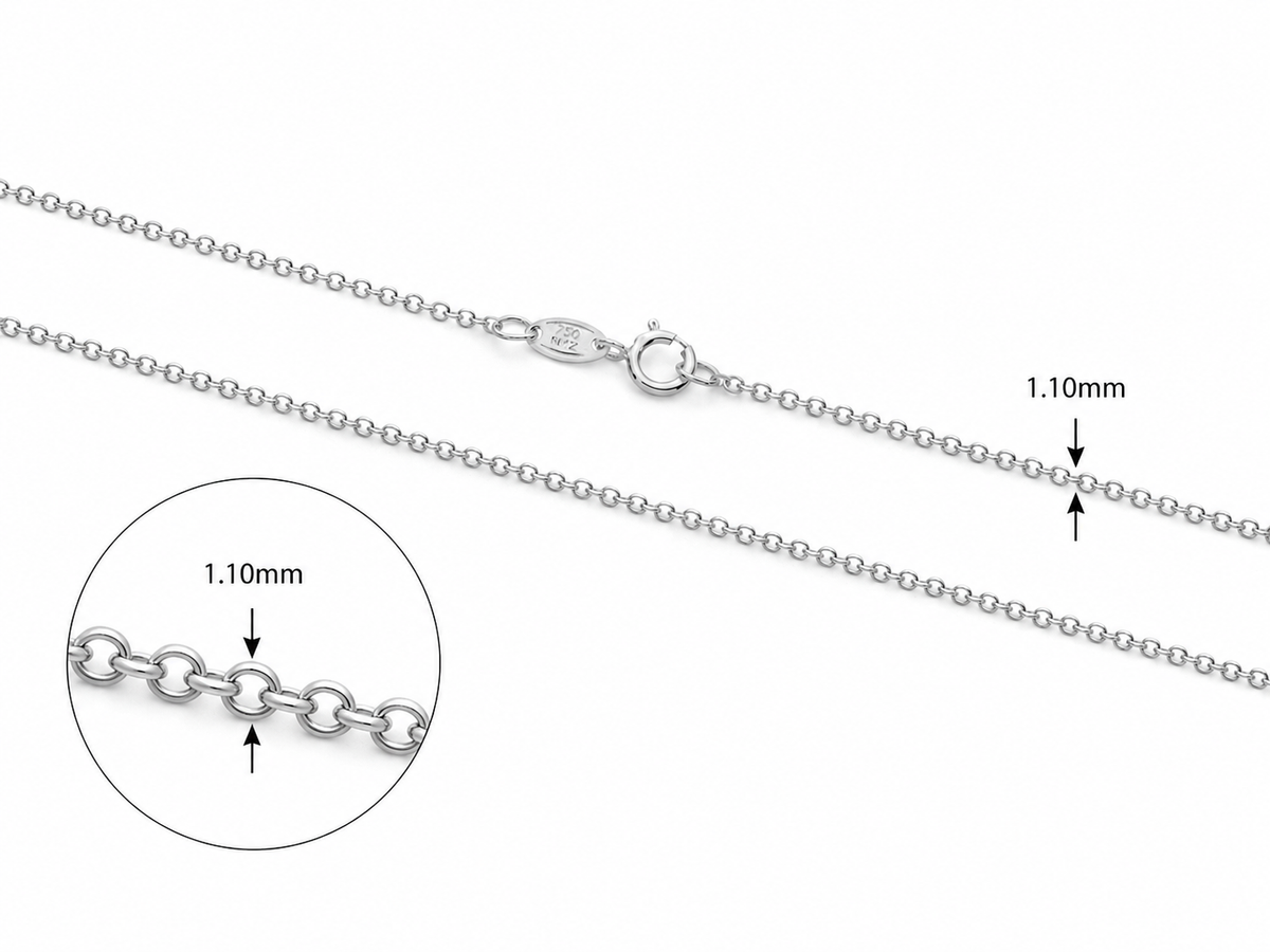 18KT White Gold Diamond Cut Trace Chain