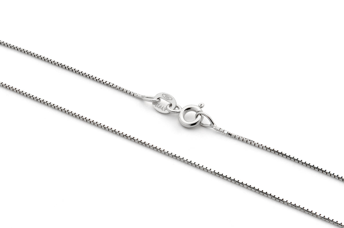 18KT White Gold Box Chain