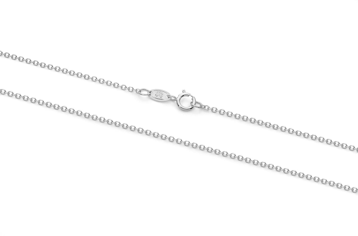 18KT White Gold Diamond Cut Trace Chain