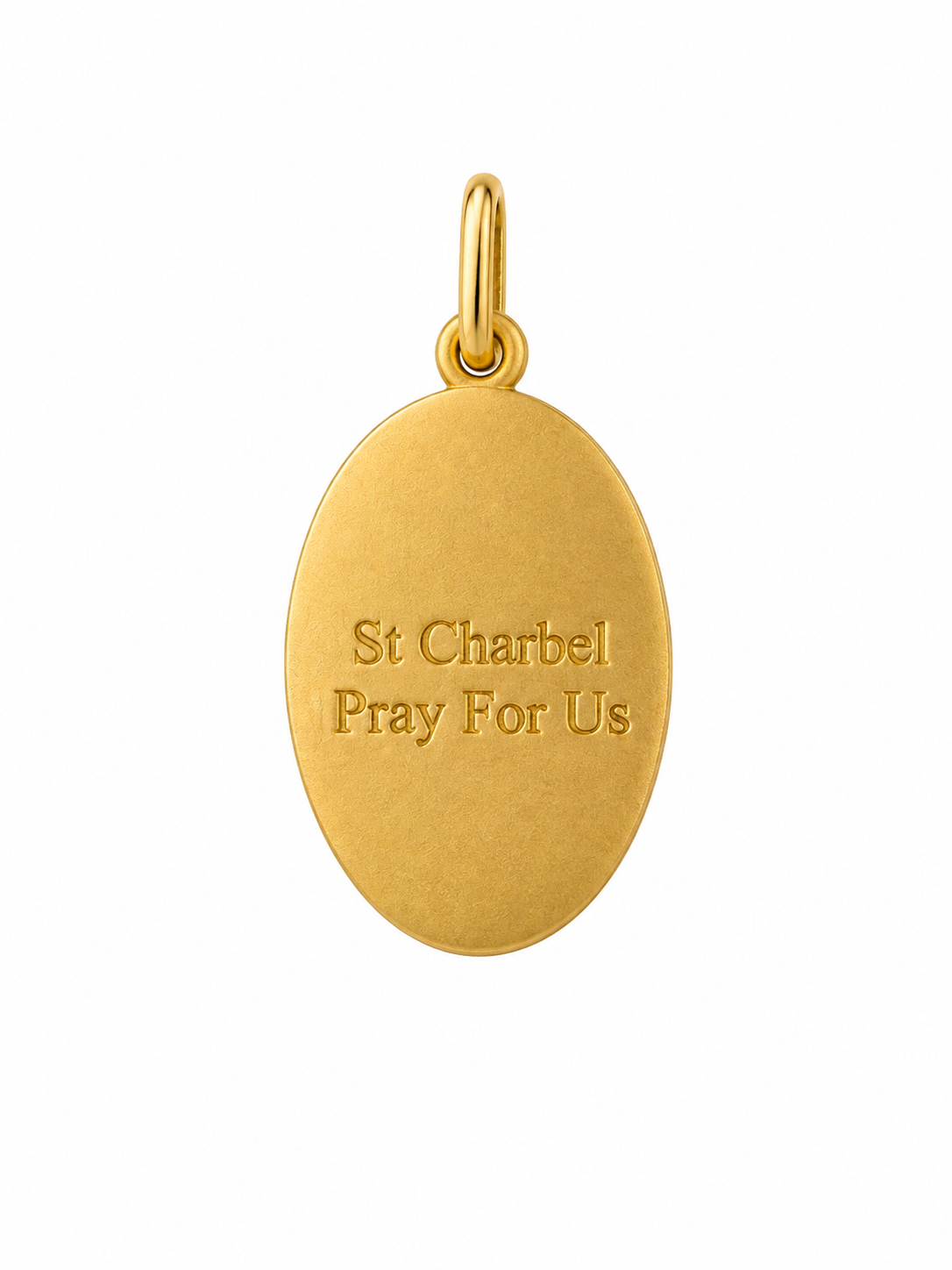 18KT Yellow Gold St Charbel Oval Medal Pendant