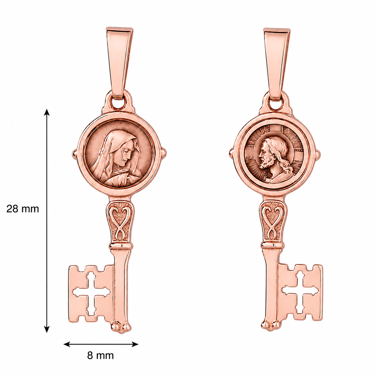 18KT Rose Gold St Peter Key Pendant