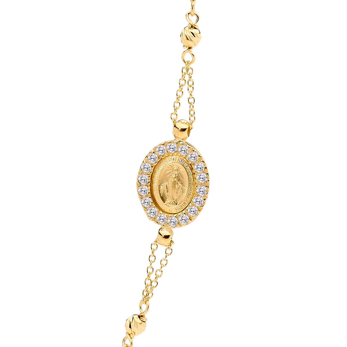 18KT Yellow Gold Rosary Bead Necklace