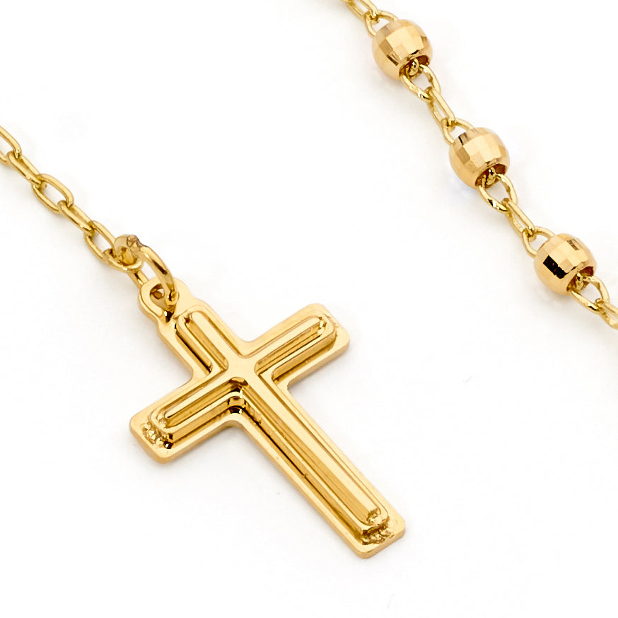 18KT Yellow Gold Diamond Cut Rosary Bracelet