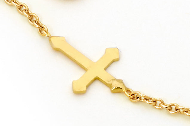18KT Yellow Gold Rosary Bead Bracelet