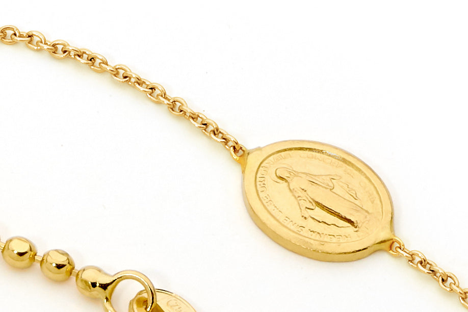 18KT Yellow Gold Rosary Bead Bracelet