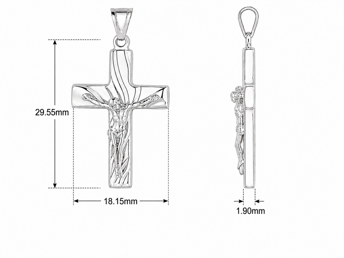 9KT White Gold Crucifix Pendant (Chain not included)