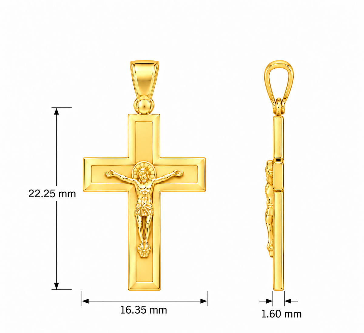 9KT Yellow Gold Cross Pendant