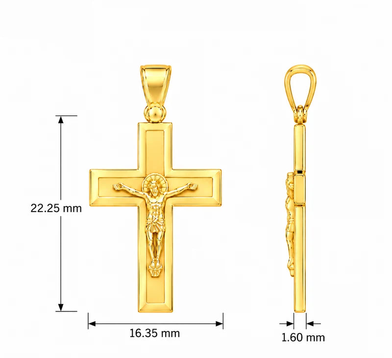 18KT Yellow Gold Cross Pendant