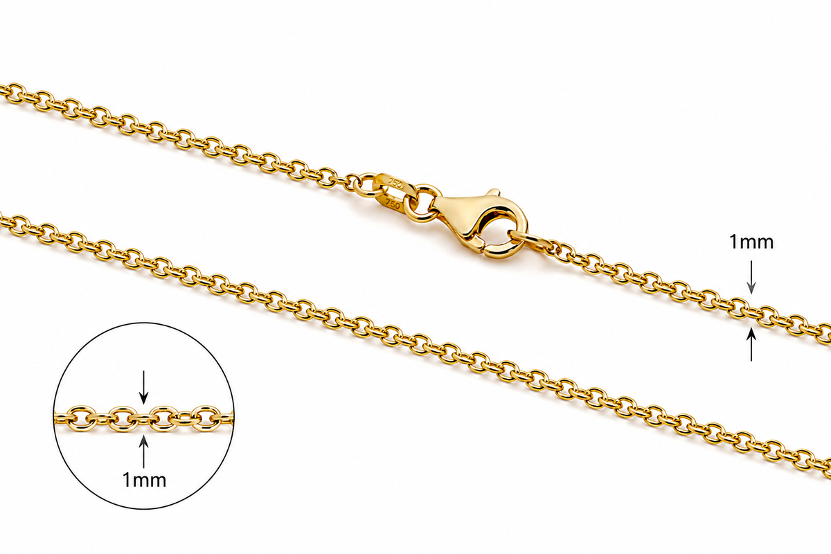 18KT Yellow Gold Trace Chain