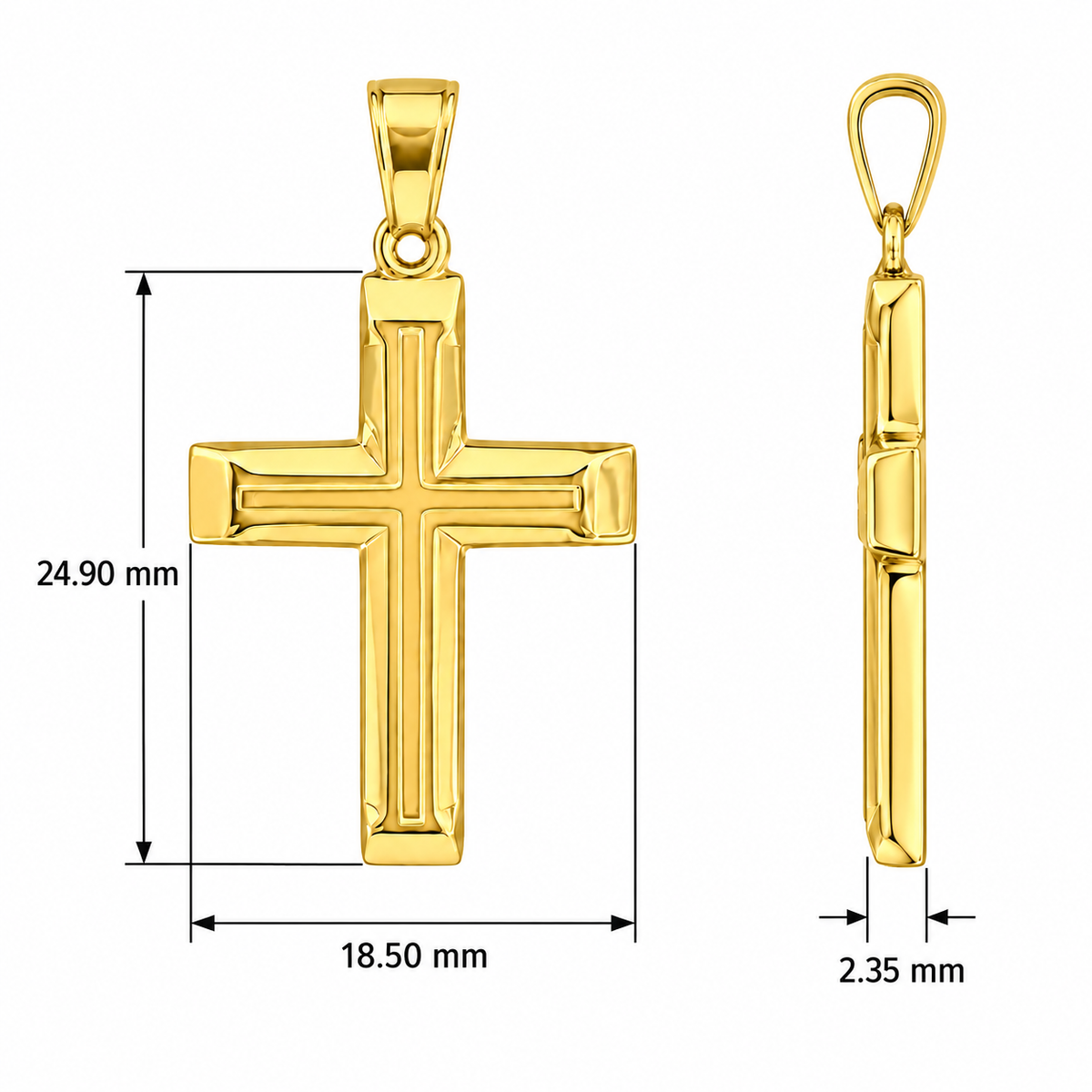 9KT Yellow Gold Cross Pendant