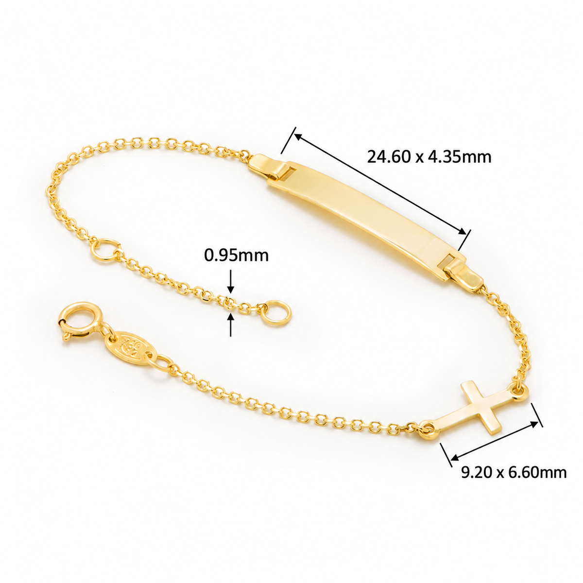 18KT Yellow Gold CZ Baby ID Bracelet