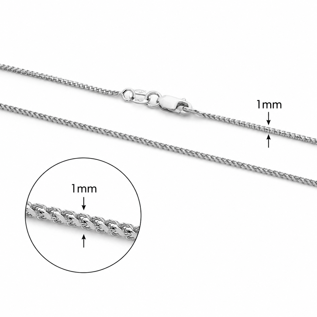 9KT White Gold Franco Chain