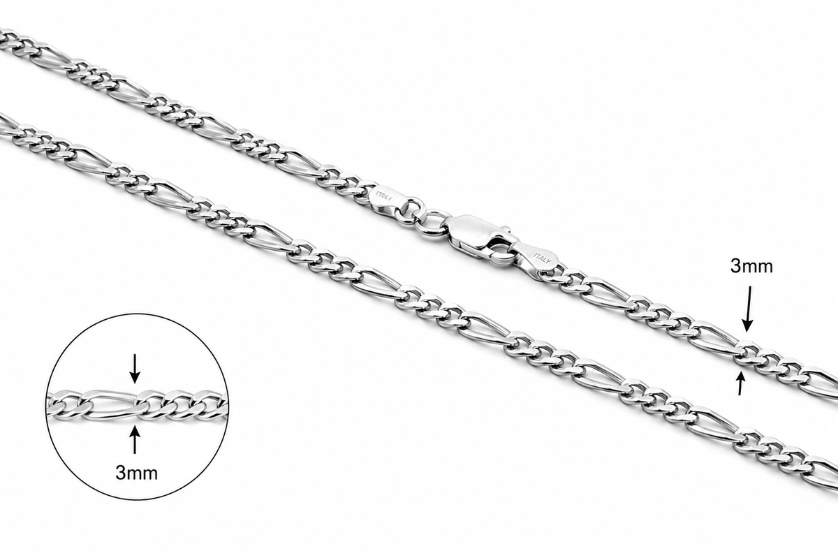 Sterling Silver Figaro Chain