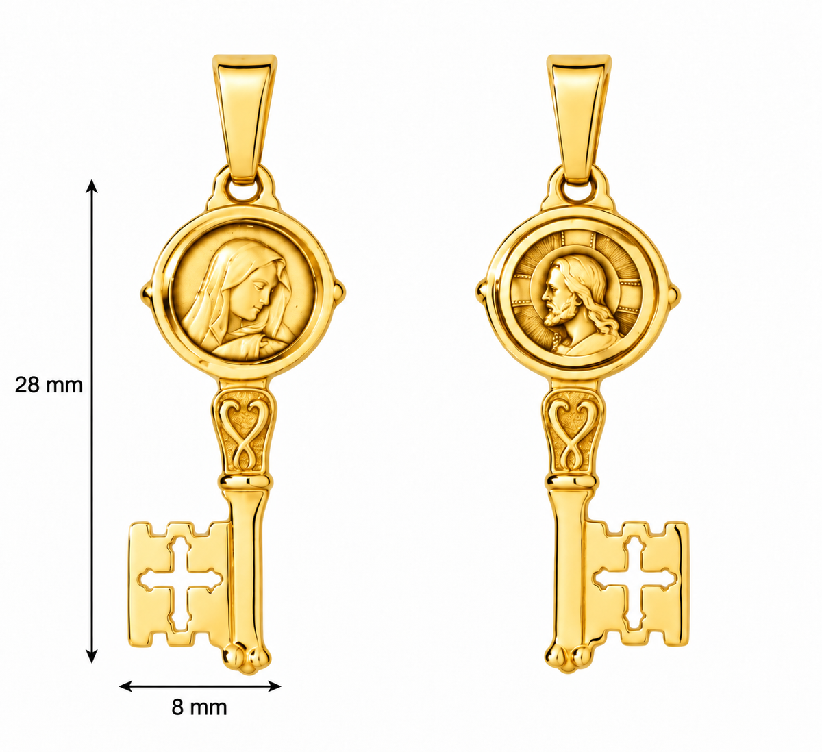 9KT Yellow Gold St Peter Key Pendant