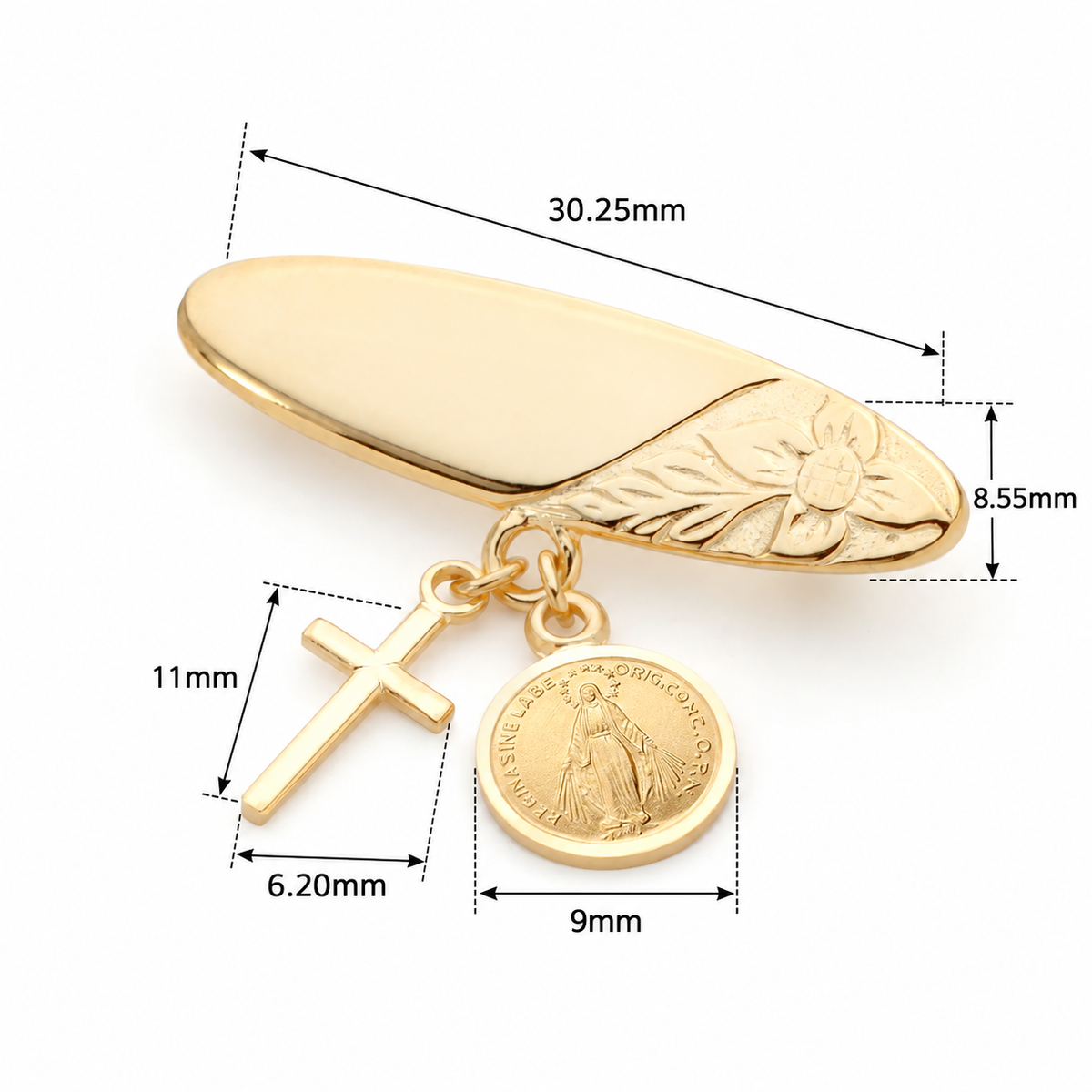 9KT Yellow Gold Baby Brooch