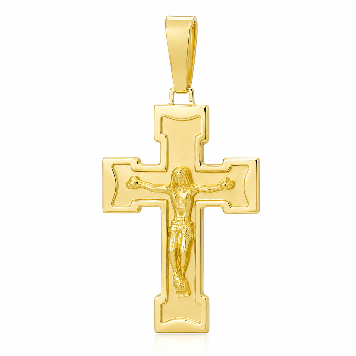 9KT Yellow Gold Crucifix Cross Pendant