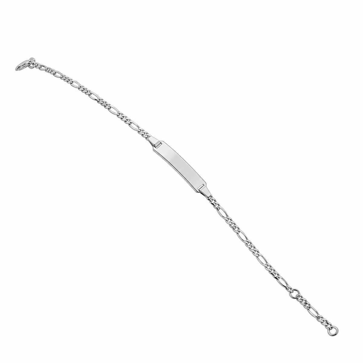 9KT White Gold Baby ID Bracelet