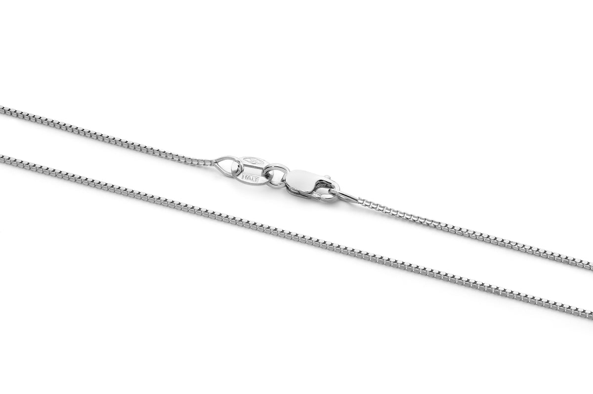 9KT White Gold Box Chain