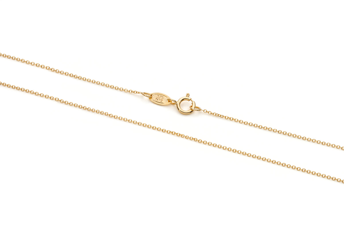 9KT Yellow Gold Diamond Cut Trace Chain