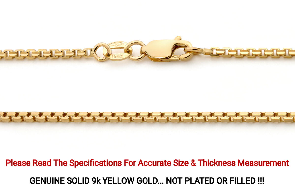 9KT Yellow Gold Concave Box Chain