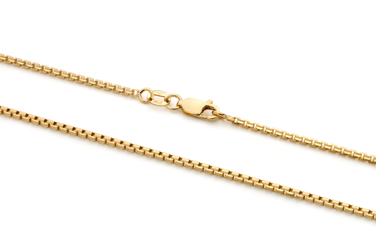 9KT Yellow Gold Concave Box Chain