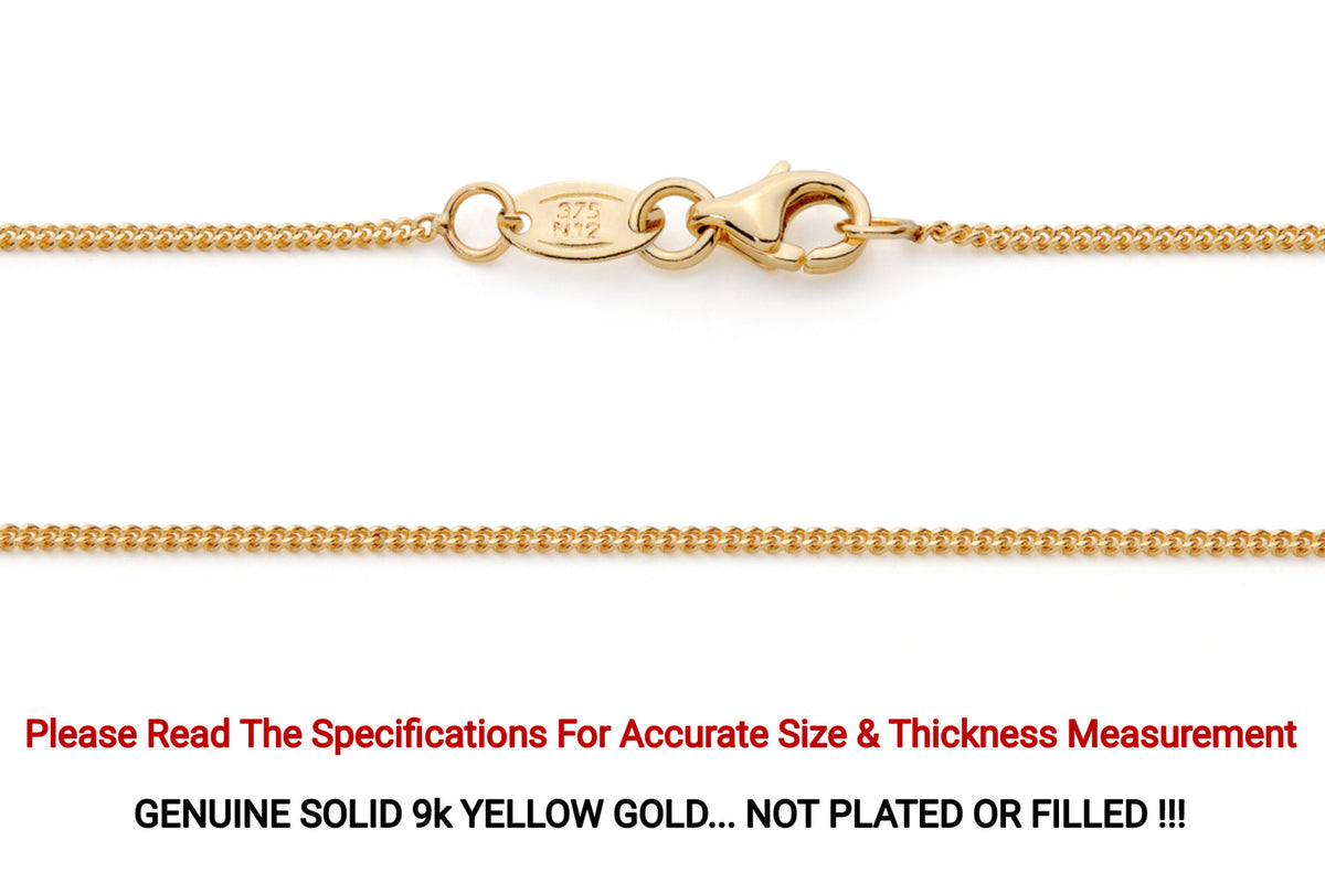 9KT Yellow Gold Curb Chain