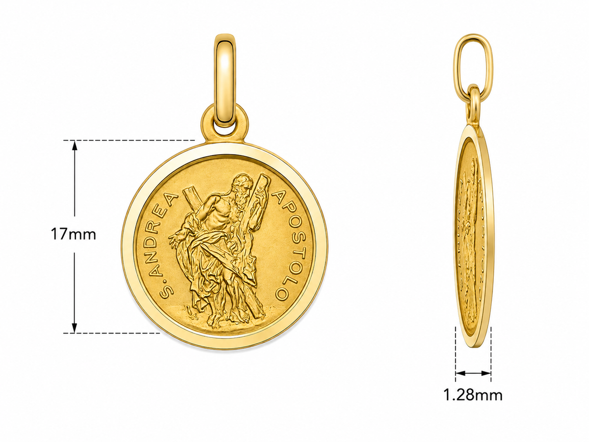 9KT Yellow Gold St Andrew Medal Pendant