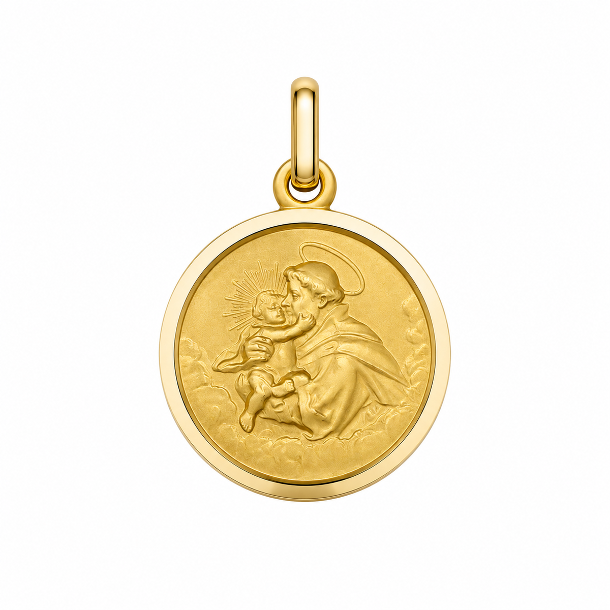 17mm 9KT Yellow Gold St Anthony Medal Pendant