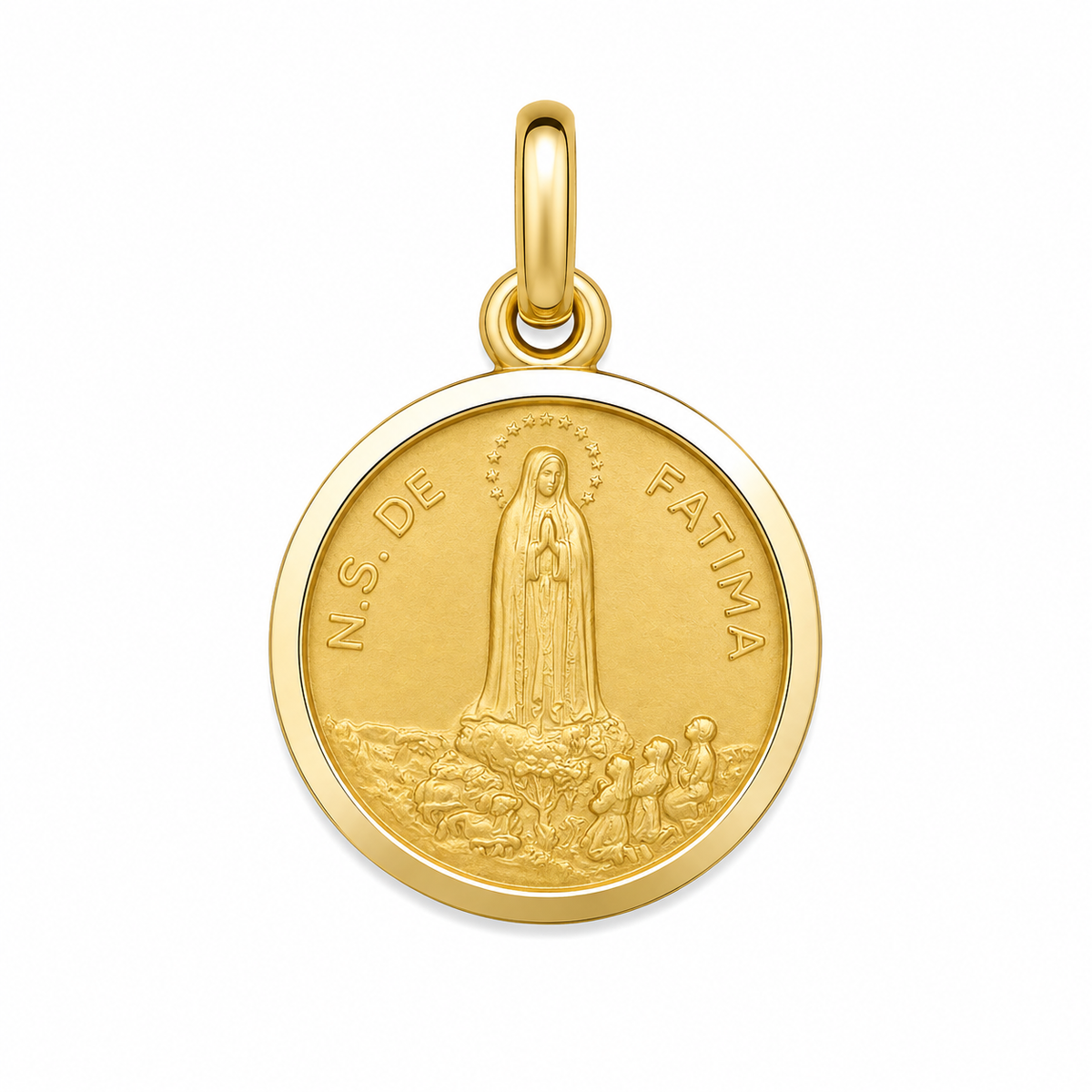 9KT Yellow Gold St Fatima Medal Pendant