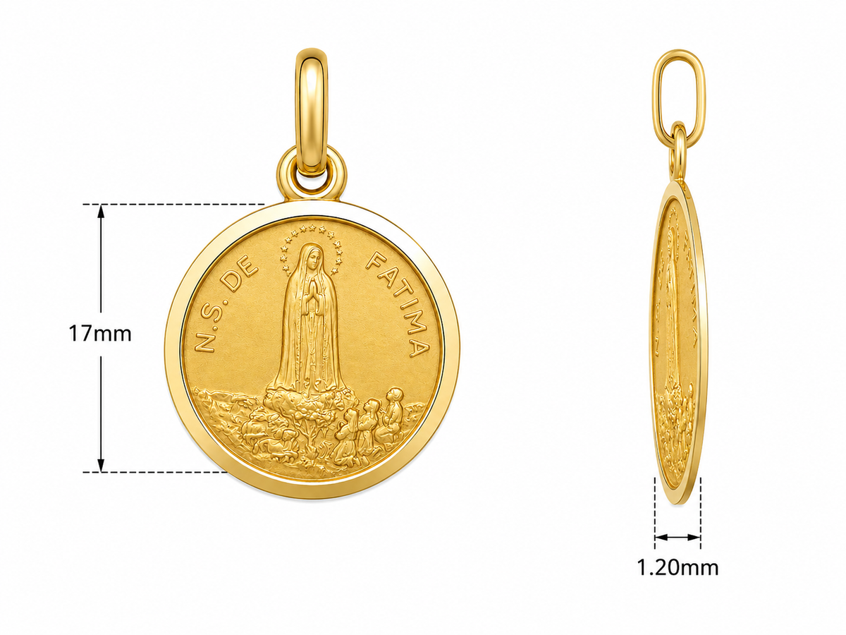9KT Yellow Gold St Fatima Medal Pendant