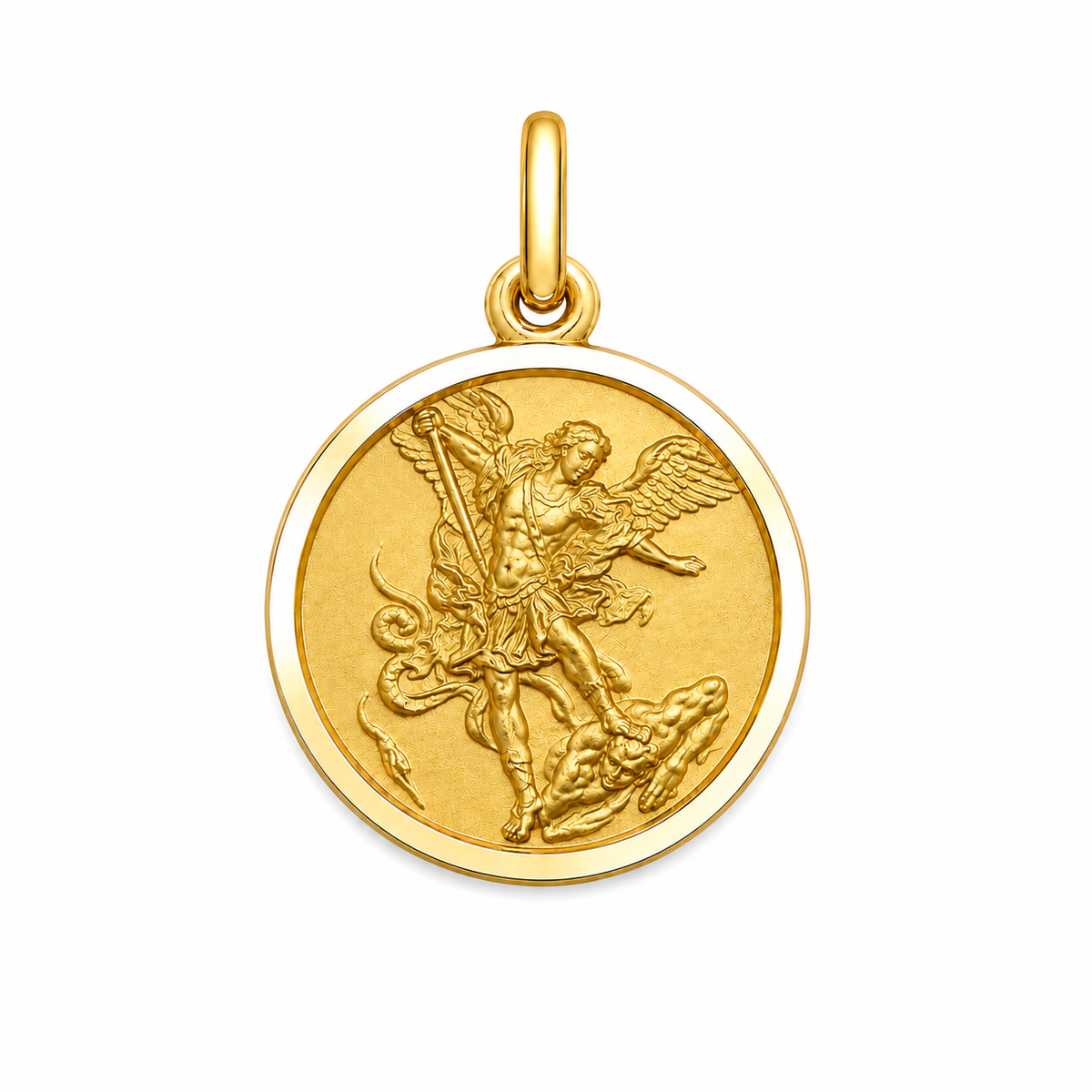17mm 9KT Yellow Gold St Michael Medal Pendant