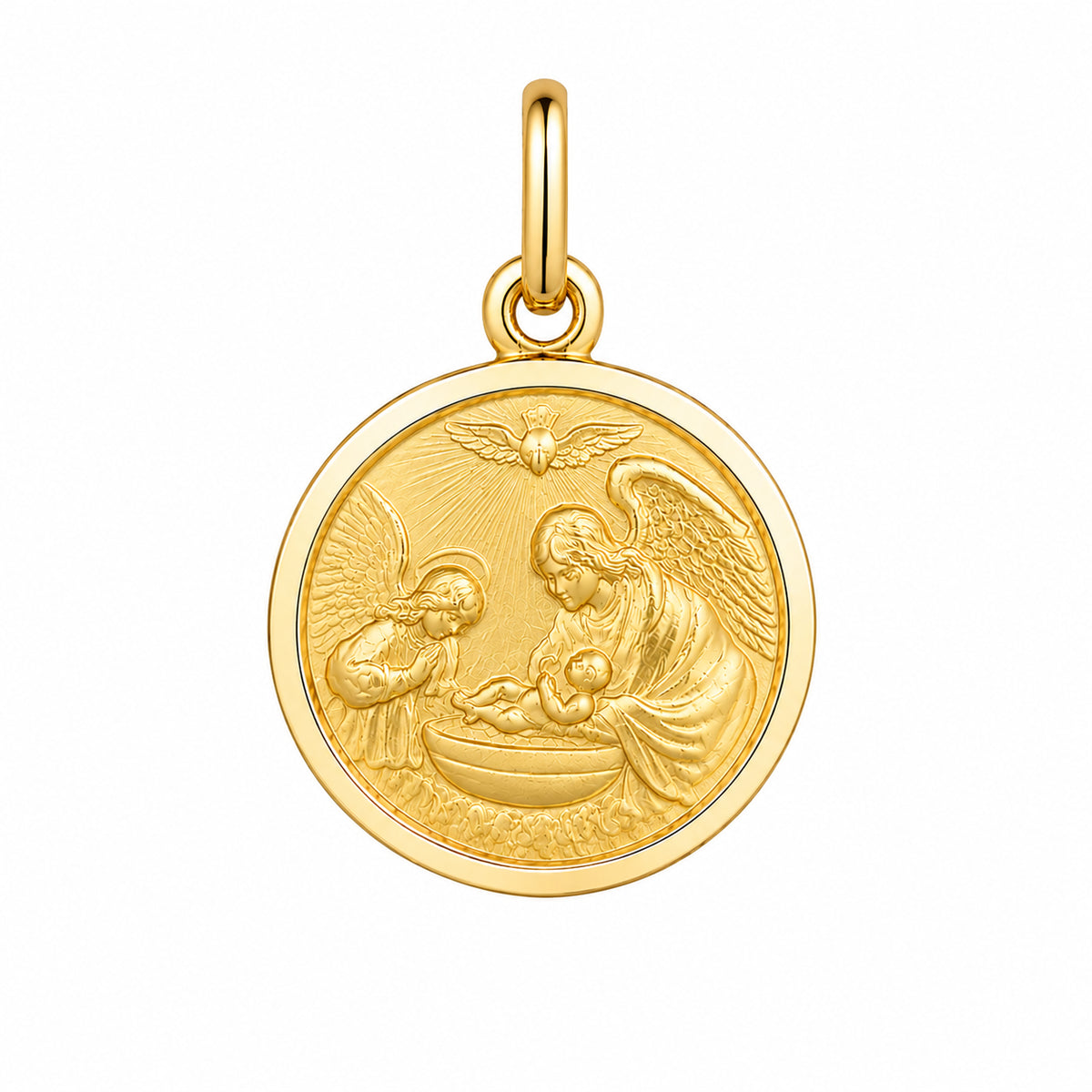 15mm 9KT Yellow Gold Baptism Medal Pendant