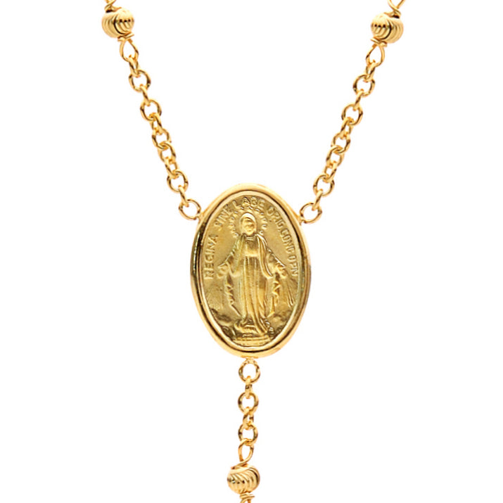 9KT Yellow Gold Rosary Bead Necklace
