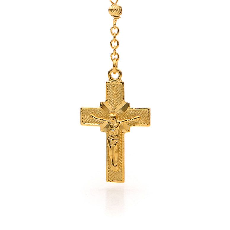 9KT Yellow Gold Rosary Bead Necklace