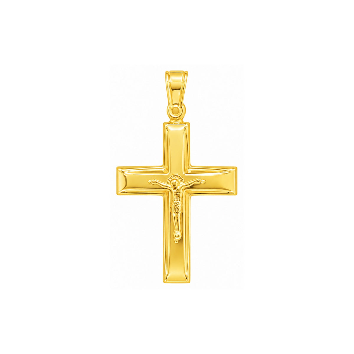 9KT Yellow Gold Crucifix Cross Pendant