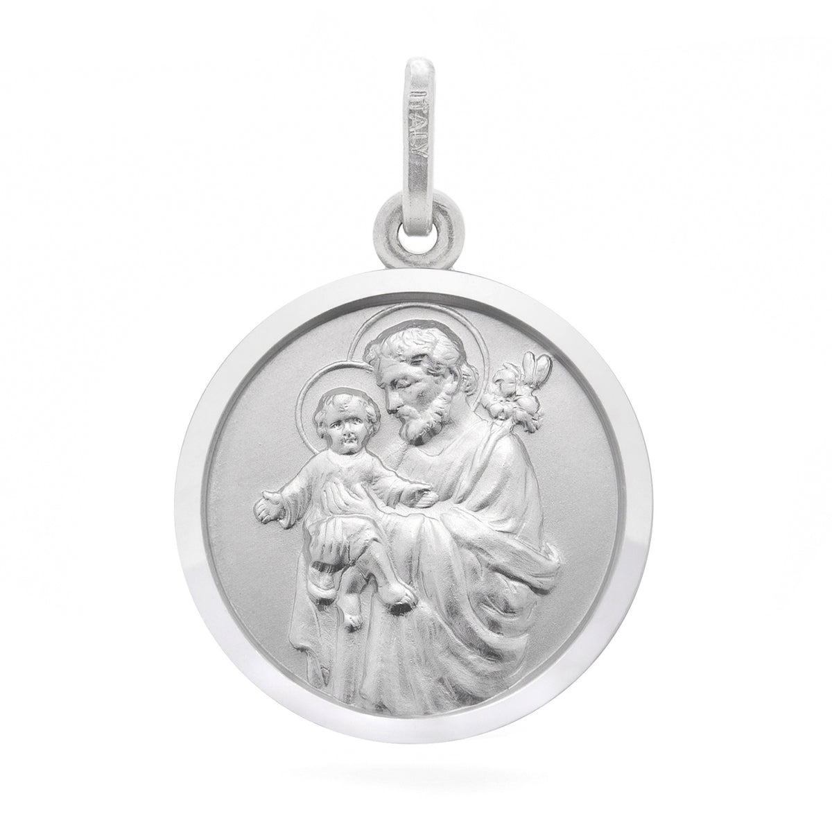 19mm Sterling Silver St Joseph Medal Pendant
