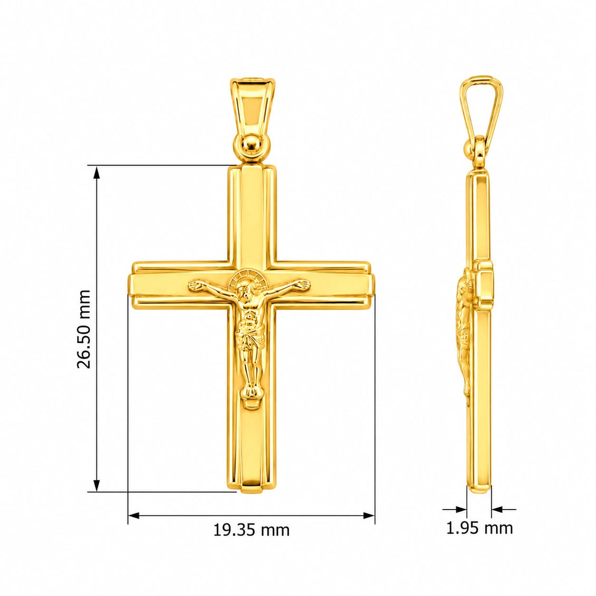 9KT Yellow Gold Cross Pendant