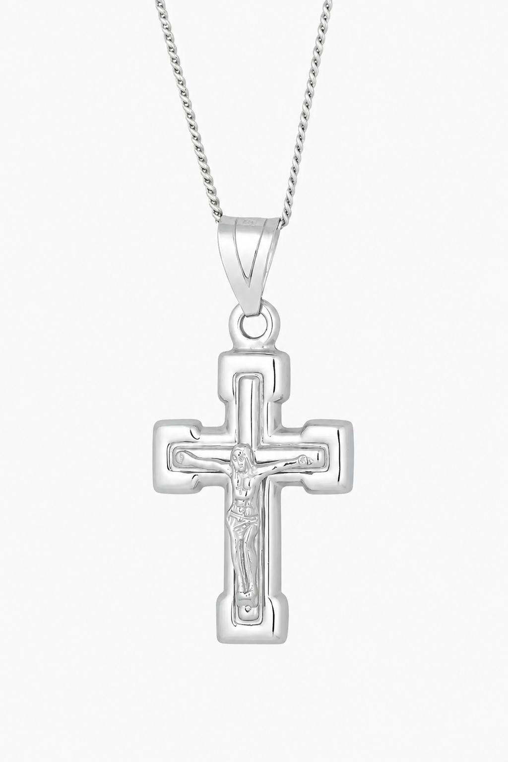 9KT White Gold Cross Pendant