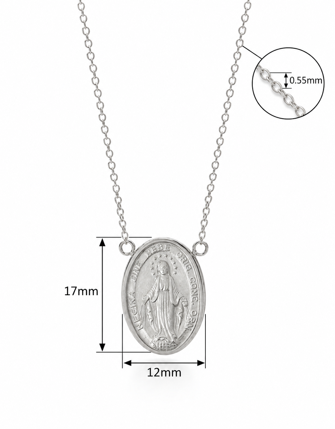 18KT White Gold Lady of Miraculous Necklace
