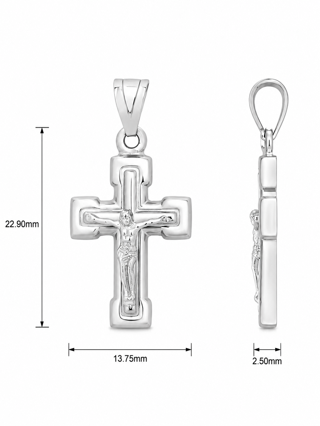 9KT White Gold Cross Pendant