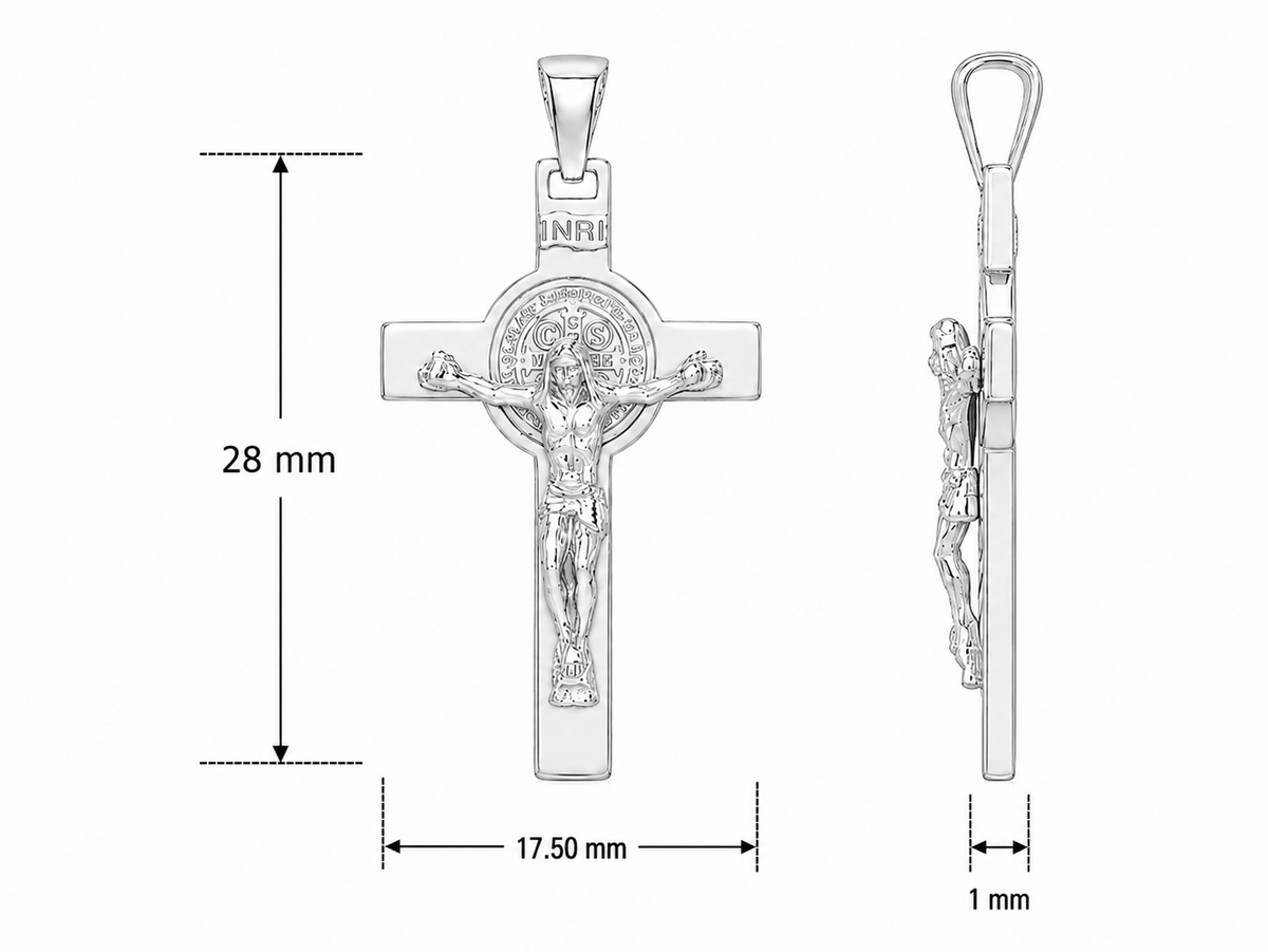 Sterling Silver St Benedict Cross Pendant