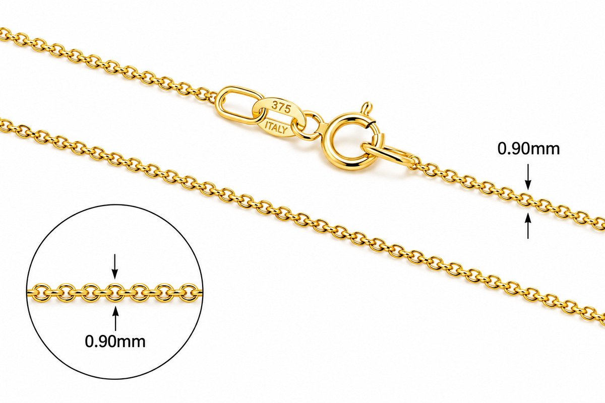 9KT Yellow Gold Trace Chain