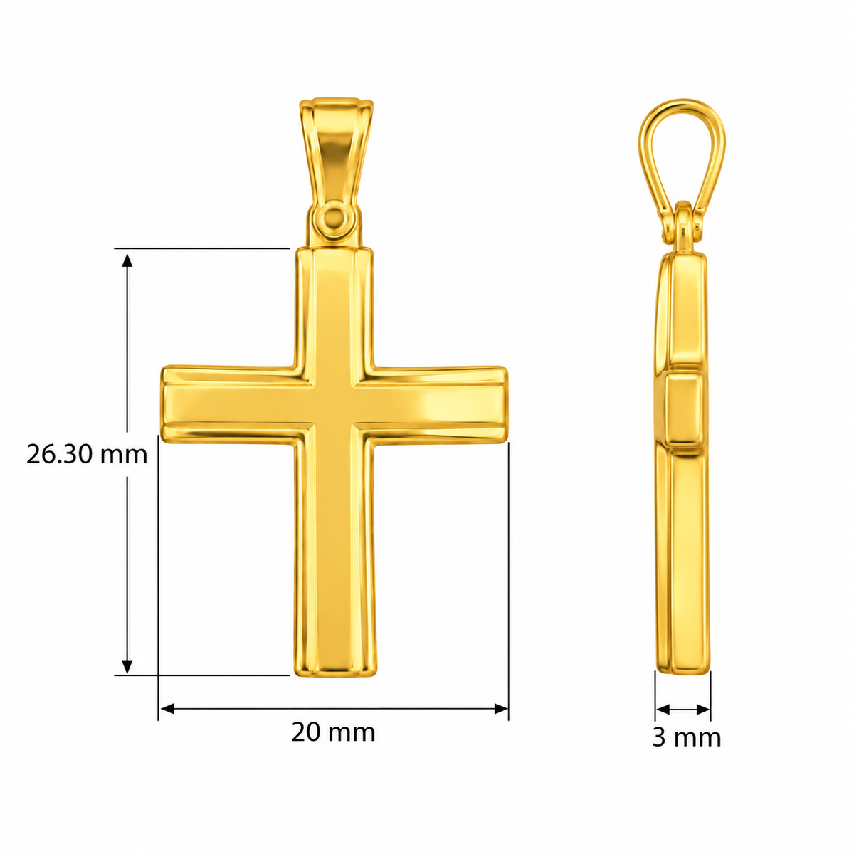 9KT Yellow Gold Cross Pendant