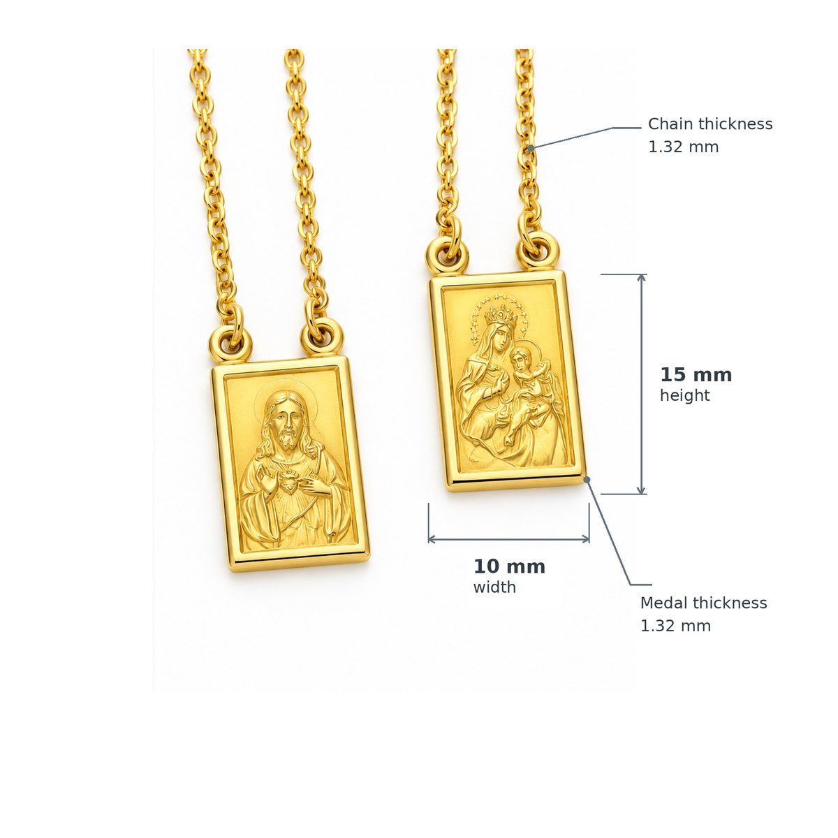 9KT Yellow Gold Scapular Necklace
