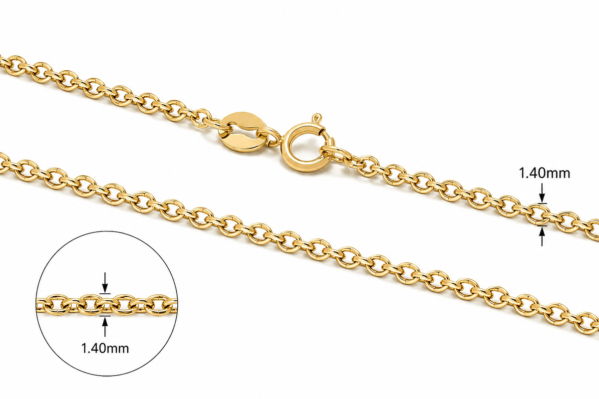 18KT Yellow Gold Cable Chain