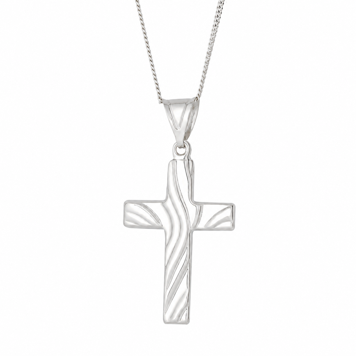 9KT White Gold Cross Pendant