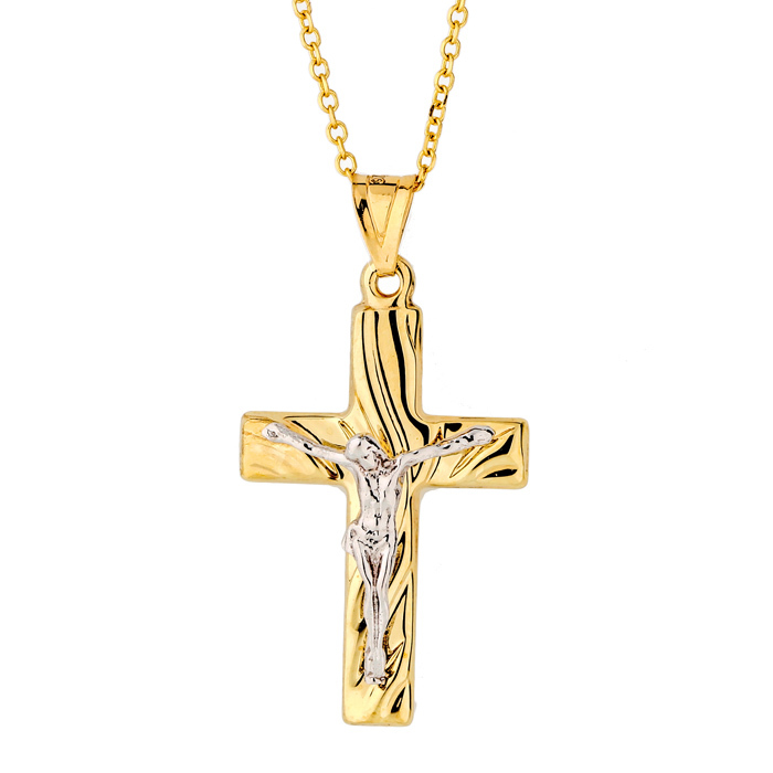 9KT Yellow/White Gold Cross Pendant | Holy Grace