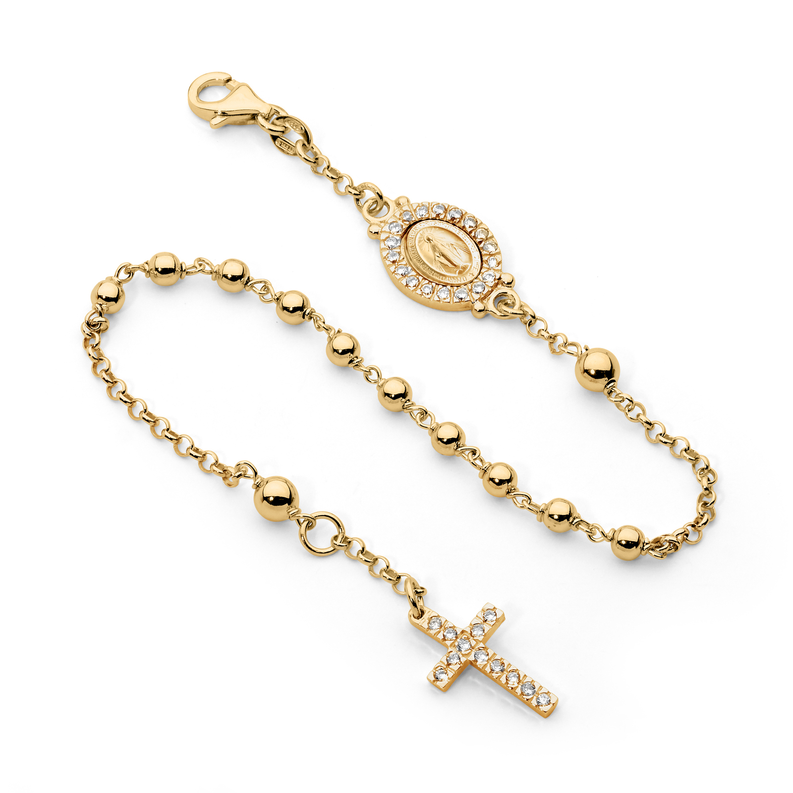 14K Yellow Gold Bracelet Trio: Paperclip Link Bracelet, 14K Rosary Bra –  YanYa