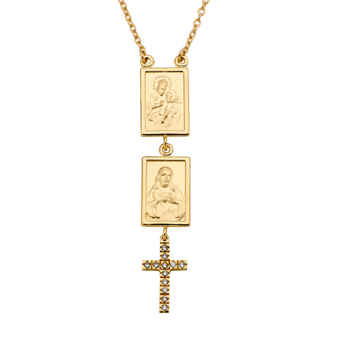 18KT Yellow Gold Scapular Necklace
