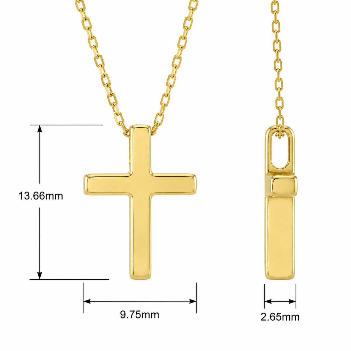 18KT Yellow Gold Cross Necklace